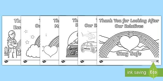 Thank You Community Helpers Coloring Sheets